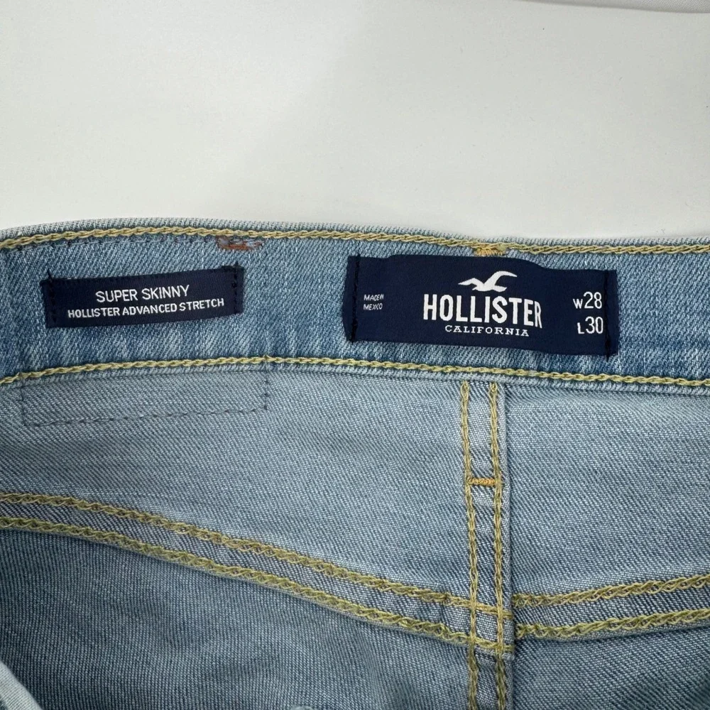 Hollister‎ Super Skinny Jeans Mens 28x30 Light Wash Advanced Stretch Denim